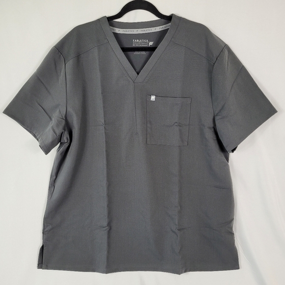 Fabletics Men's Helix 1 Pocket Lightweight Scrub Top Onyx Grey Size XXL NWT - Picture 1 of 6